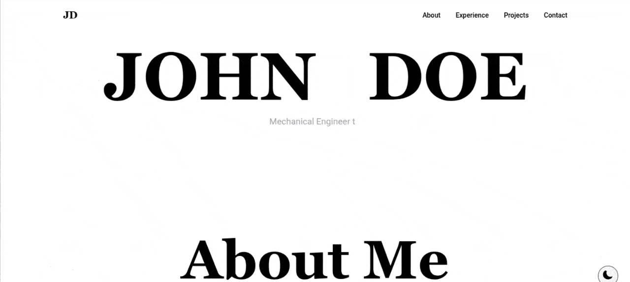 Animated portfolio preview