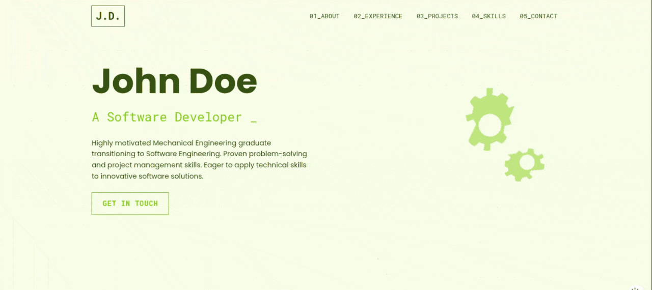 Animated portfolio preview