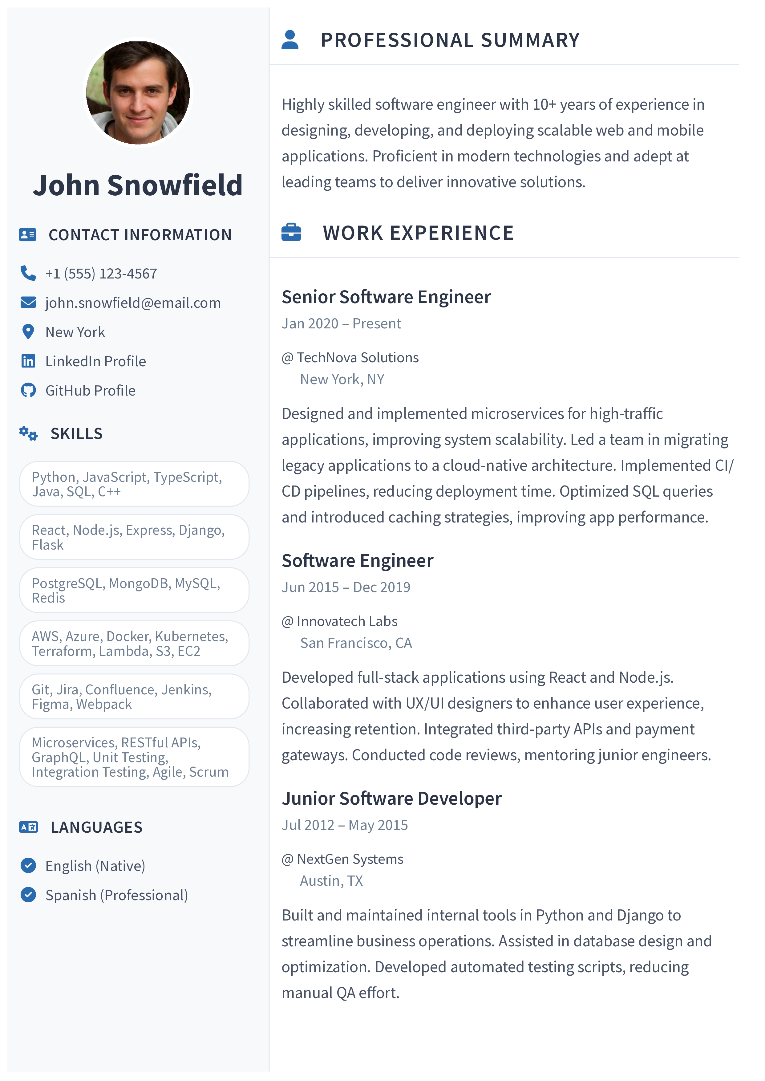 Europass Inspired resume template