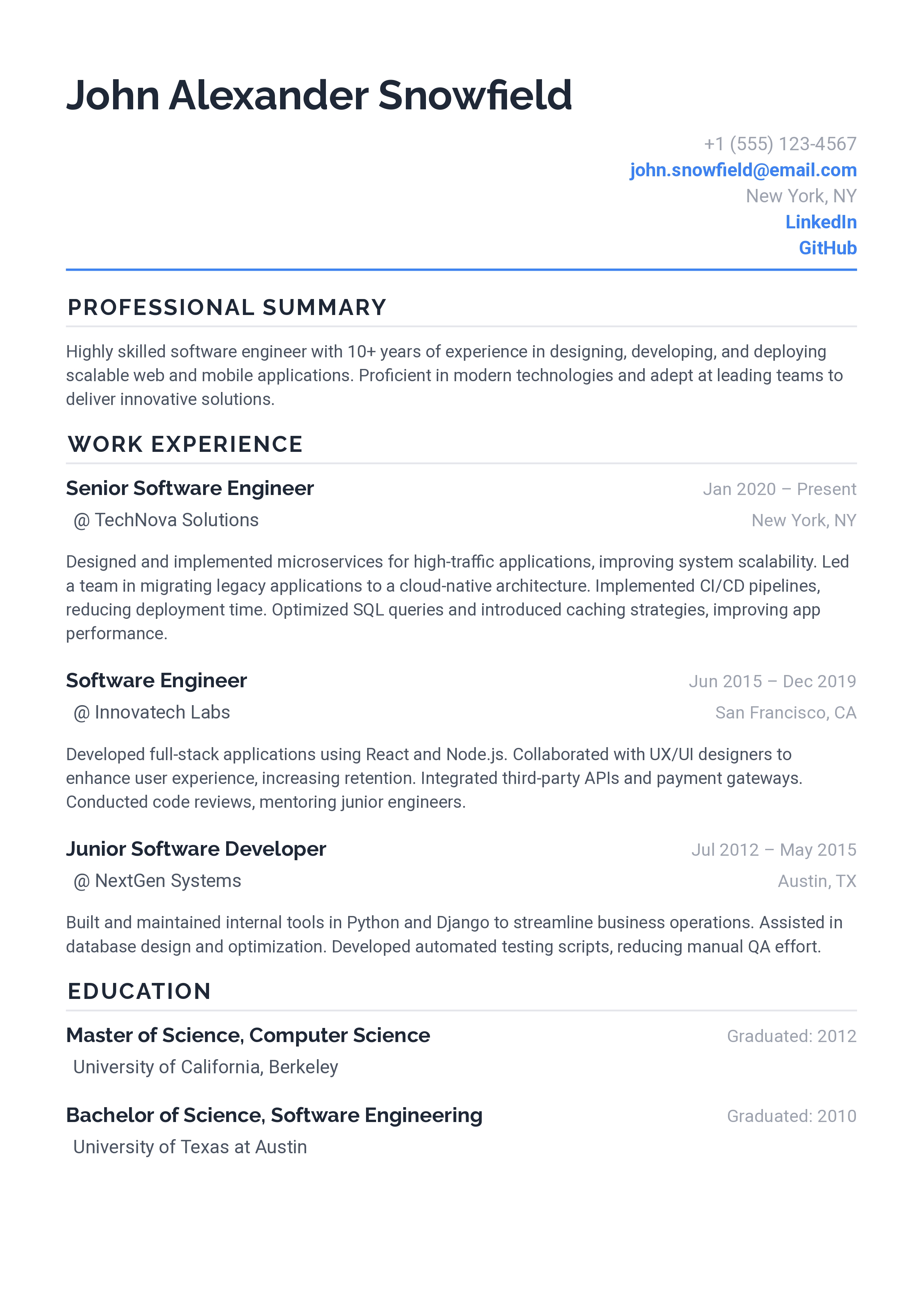 Gridline Modern resume template