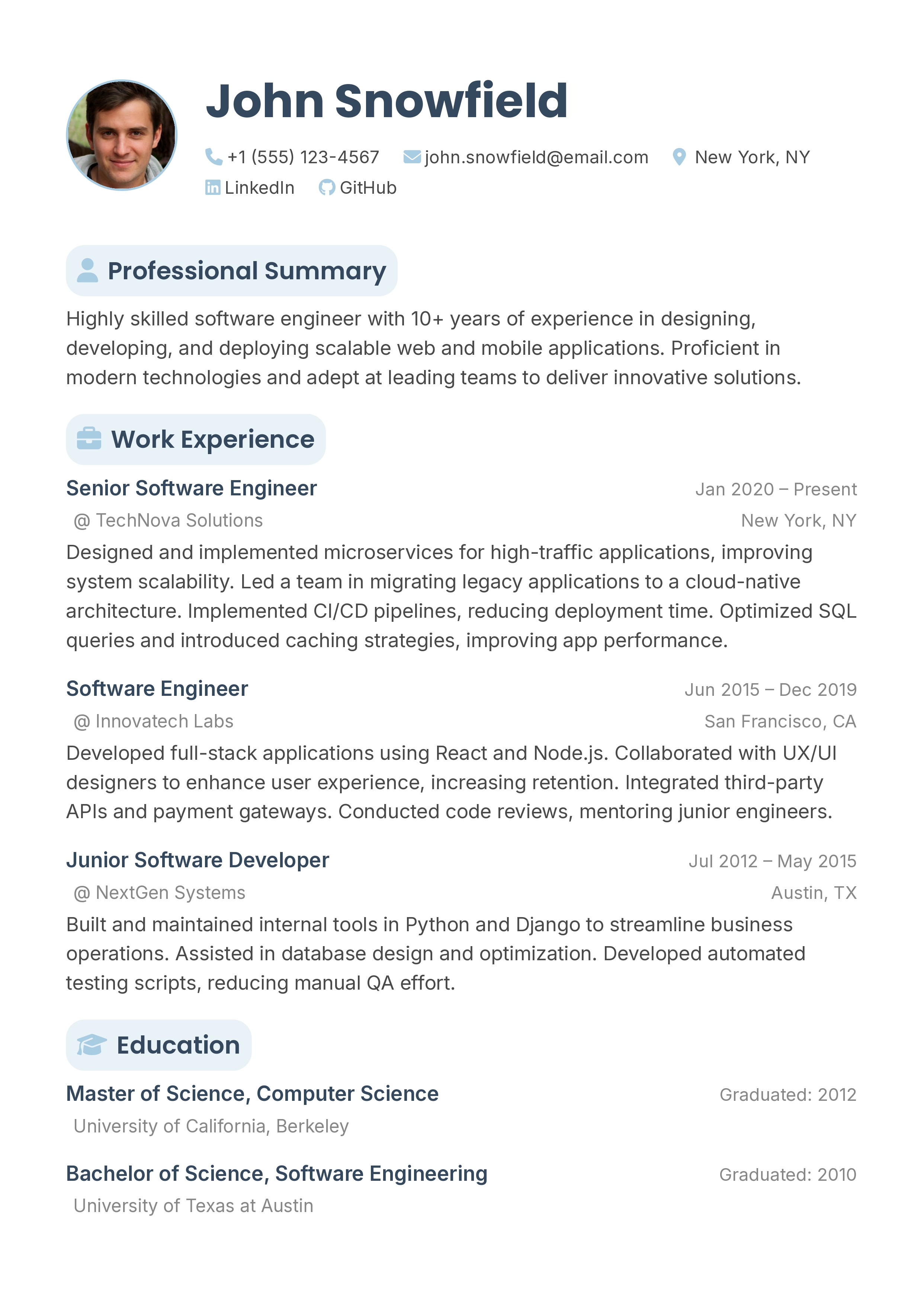 Soft Professional resume template
